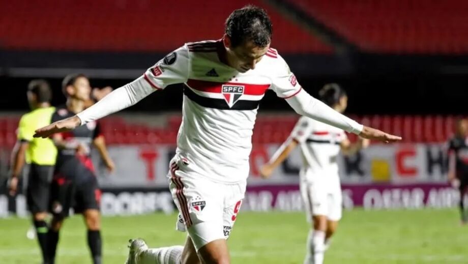 Pablo comemora gol do São Paulo na Libertadores