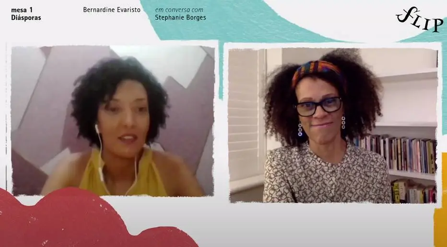 Stephanie Borges e Bernardine Evaristo fizeram a primeira mesa da Flip 2020, realizada no ambiente virtual