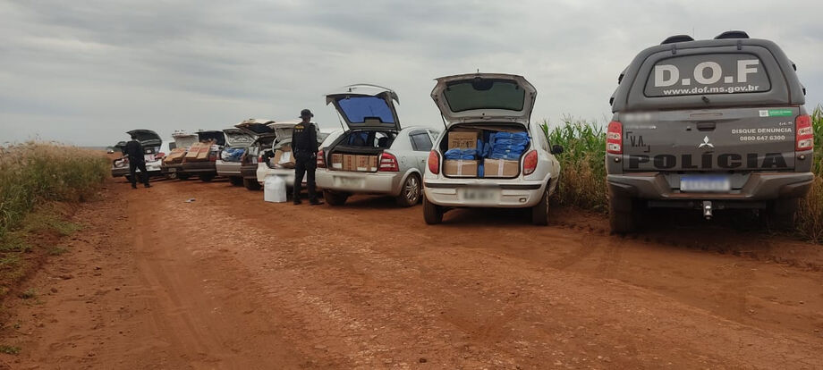 Policiais do Departamento de Operações de Fronteira (DOF) apreenderam, na tarde de ontem (11), nove veículos carregados com mercadorias de origem estrangeira sem a documentação de regularidade fiscal em Ponta Porã