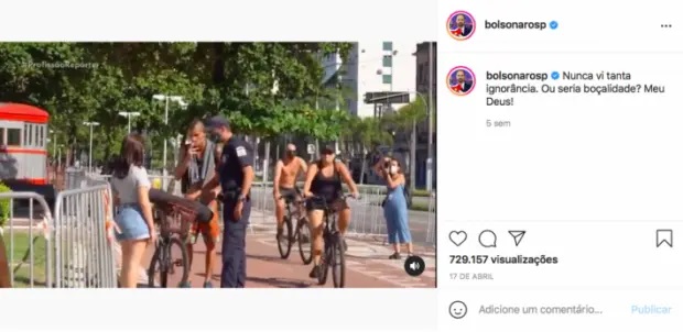 Publicação de Eduardo Bolsonaro no Instagram
