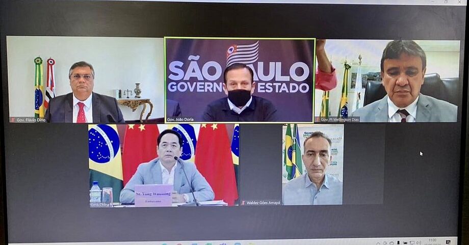 Governadores realizam na manhã desta quinta-feira, 20, uma reunião, por videoconferência, com o embaixador da China no Brasil, Wanming Yang