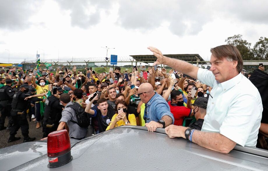 Presidente da República Jair Bolsonaro durante sua chegada a Maceió.