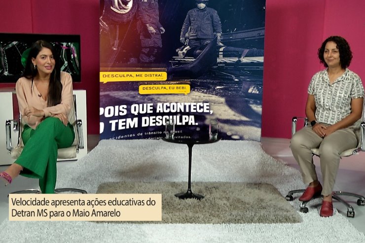 A jornalista Aretha Muritiba entrevista a diretora de educação para o trânsito do Detran MS, Elijane Coelho.
