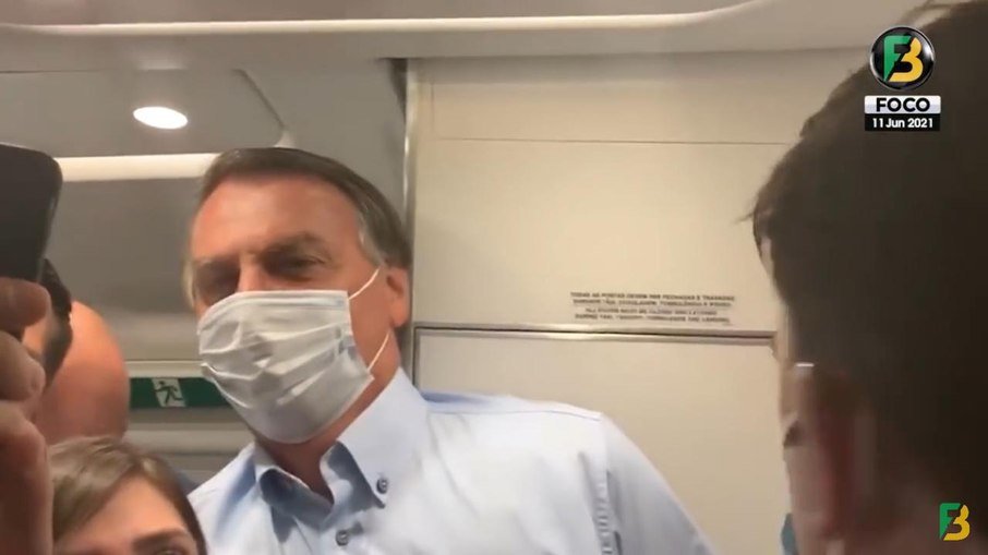 Imagem capturada em vídeo do presidente Jair Bolsonaro