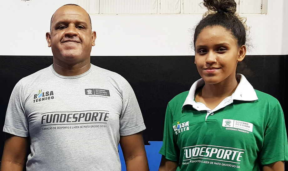 Alexia e seu técnico