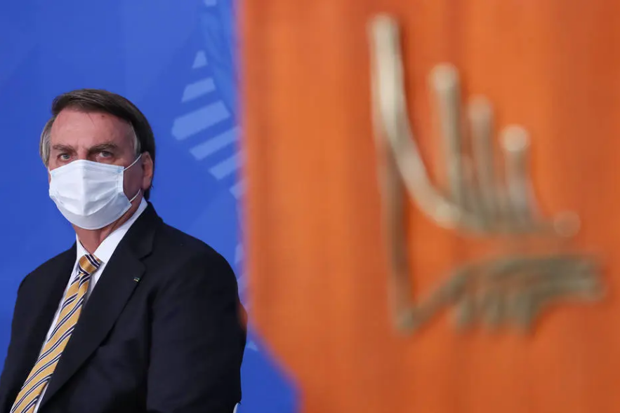 O presidente Jair Bolsonaro no Palácio do Planalto nesta quarta, 23