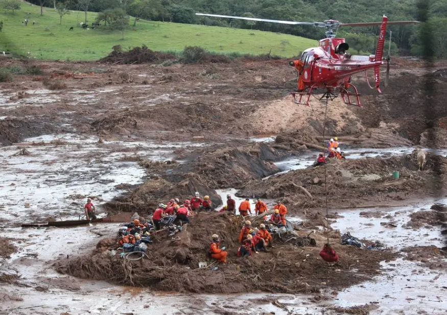 Barragem de rejeitos de ferro pertencente à Vale se rompeu em Brumadinho, na região metropolitana de Belo Horizonte, no dia 25 de janeiro de 2019