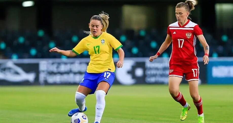 Andressinha em ação na vitória do Brasil diante da Rússia