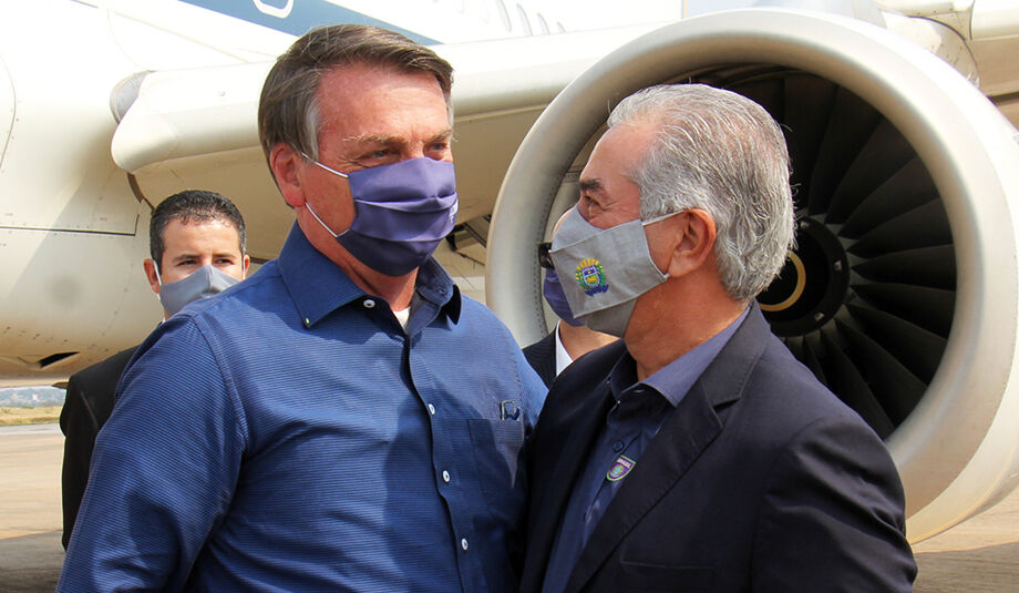 O presidente Jair Bolsonaro e o governador de MS, Reinaldo Azambuja