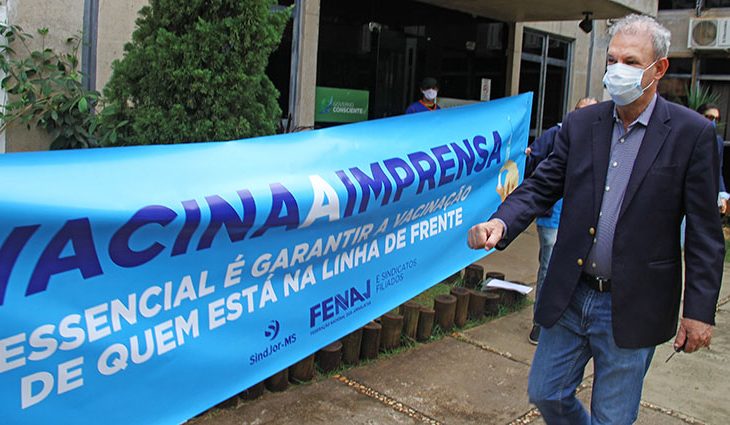Jornalistas do MS reivindicaram vacinação para a categoria em manifestação nacional