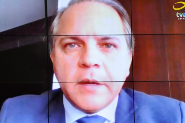 Deputado Coronel David em sessão remota da Assembleia Legislativa de Mato Grosso do Sul