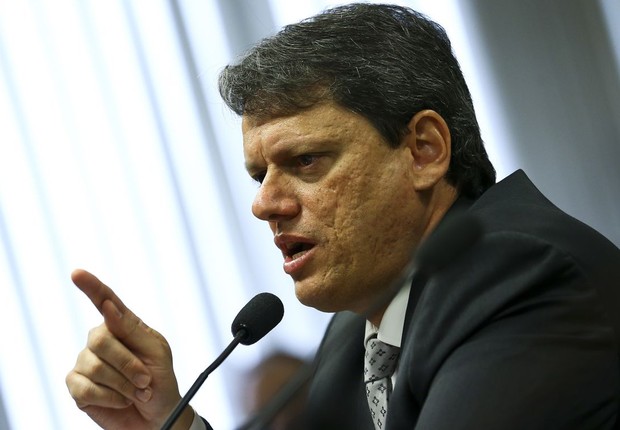 O ministro da Infraestrutura, Tarcísio de Freitas