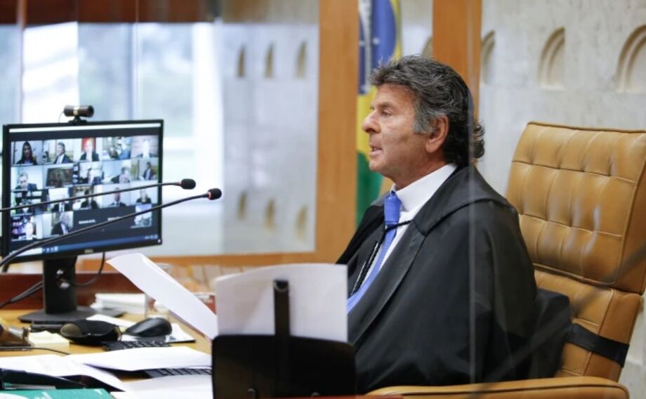 Presidente do STF, ministro Luiz Fux em sessão realizada por videoconferência