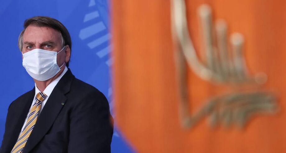 O presidente Jair Bolsonaro no Palácio do Planalto nesta quarta, 23