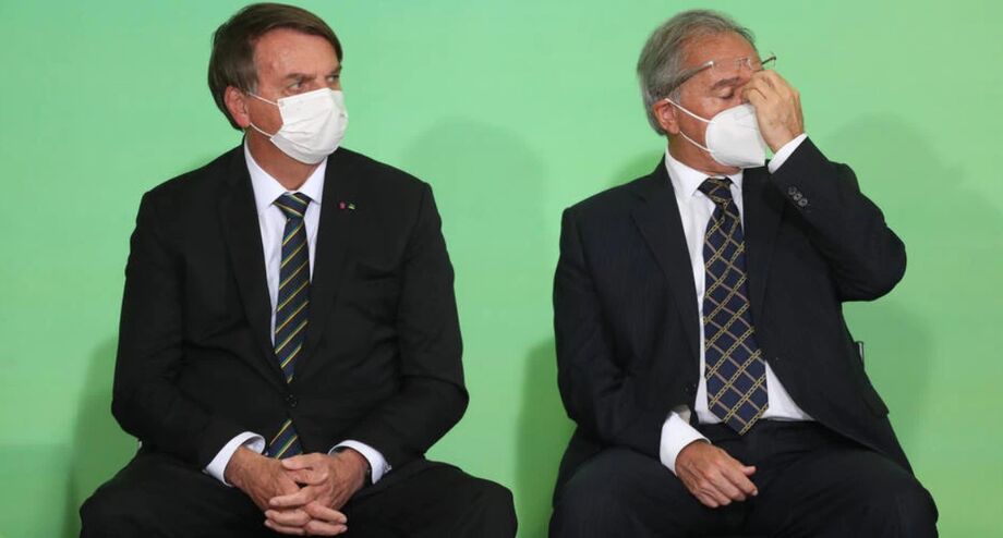 Jair Bolsonaro, presidente da República, e Paulo Guedes, ministro da Economia