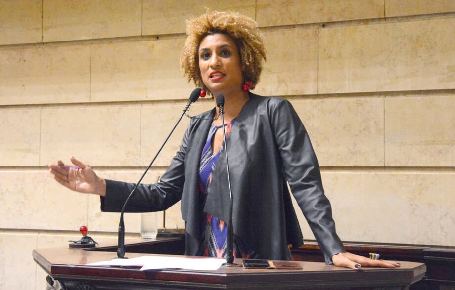 Vereadora Marielle Franco discura na Camara Municipal do Rio de Janeiro em foto de 2018