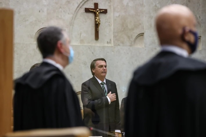 Presidente Jair Bolsonaro em cerimônia no STF