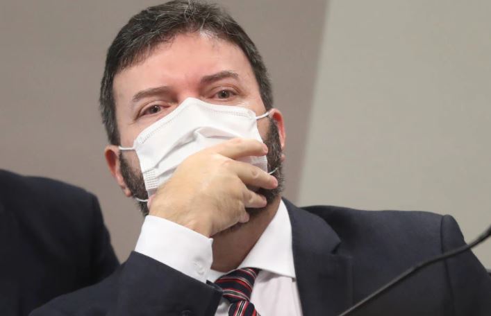 Tenente-coronel Marcelo Blanco, ex-assessor do Ministerio da Saude, durante depoimento à CPI da Covid.