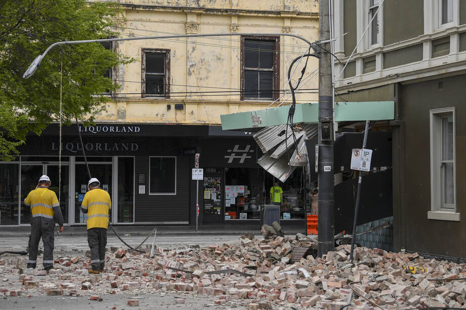 O terremoto, um dos maiores já registrados na Austrália, danificou alguns prédios da segunda maior cidade do país