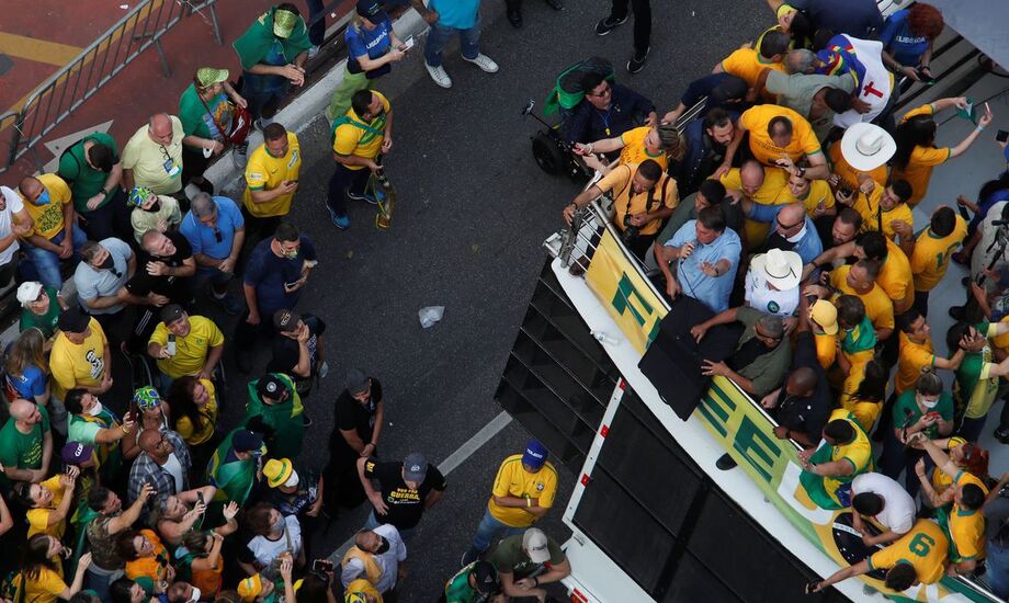 O ato na Avenida Paulista reuniu na tarde de hoje (7) apoiadores do presidente Jair Bolsonaro