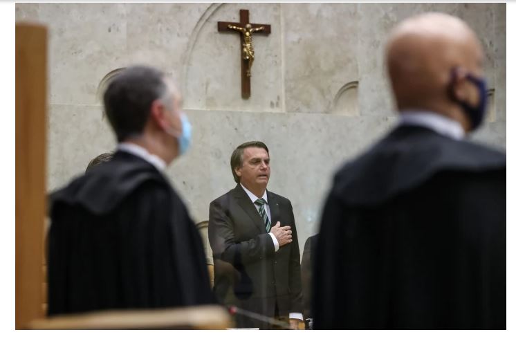 Presidente Jair Bolsonaro em cerimônia no Supremo Tribunal Federal.