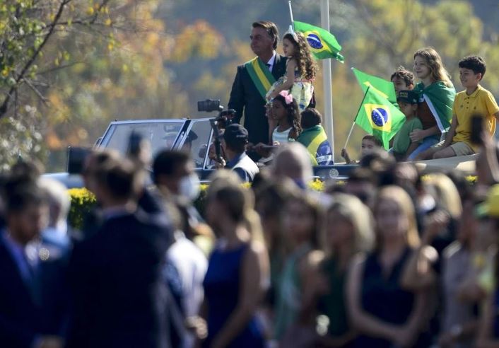 O presidente Jair Bolsonaro participa de cerimônia comemorativa do 7 de Setembro, no Palácio da Alvorada.