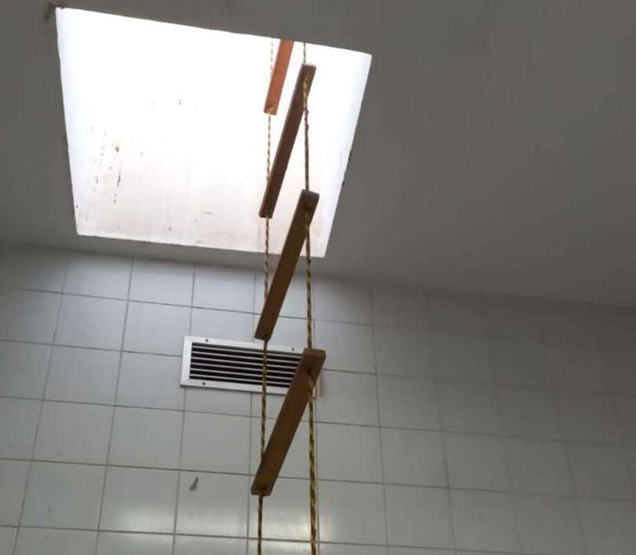 Escada usada para o crime
