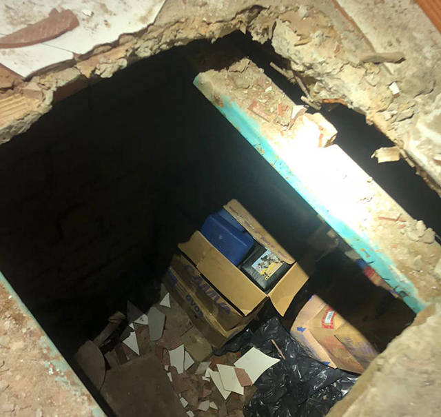 Foi encontrada cocaína escondida no bunker