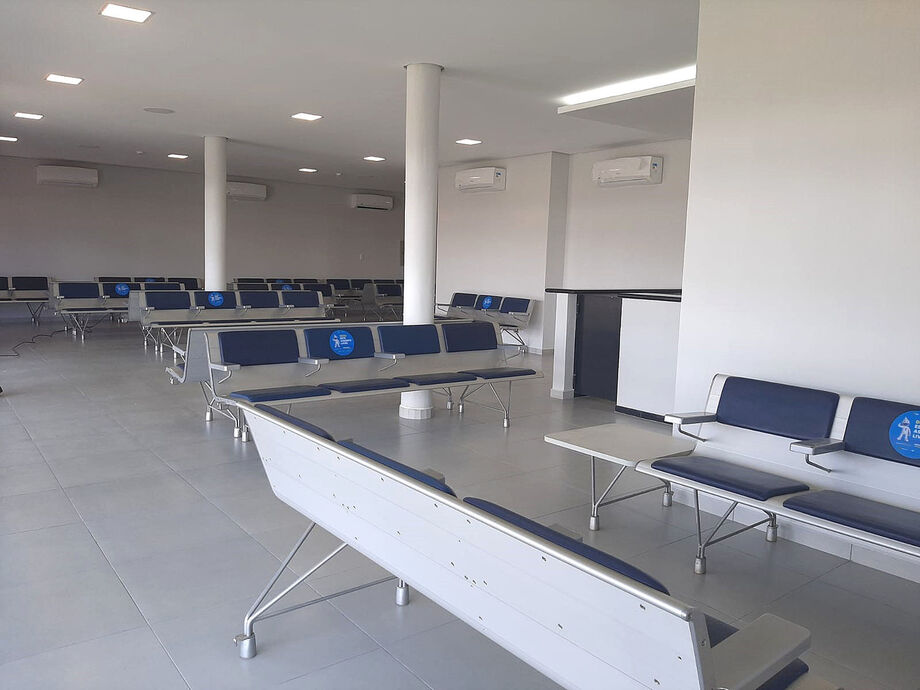 A sala de embarque foi reformada