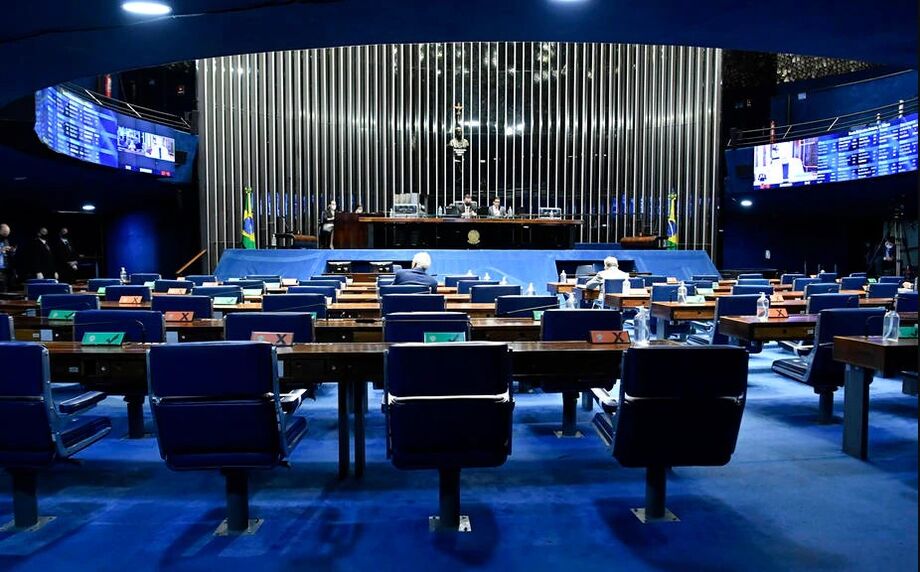 Plenário do Senado durante sessão deliberativa ordinária semipresencial nesta quarta-feira, 29