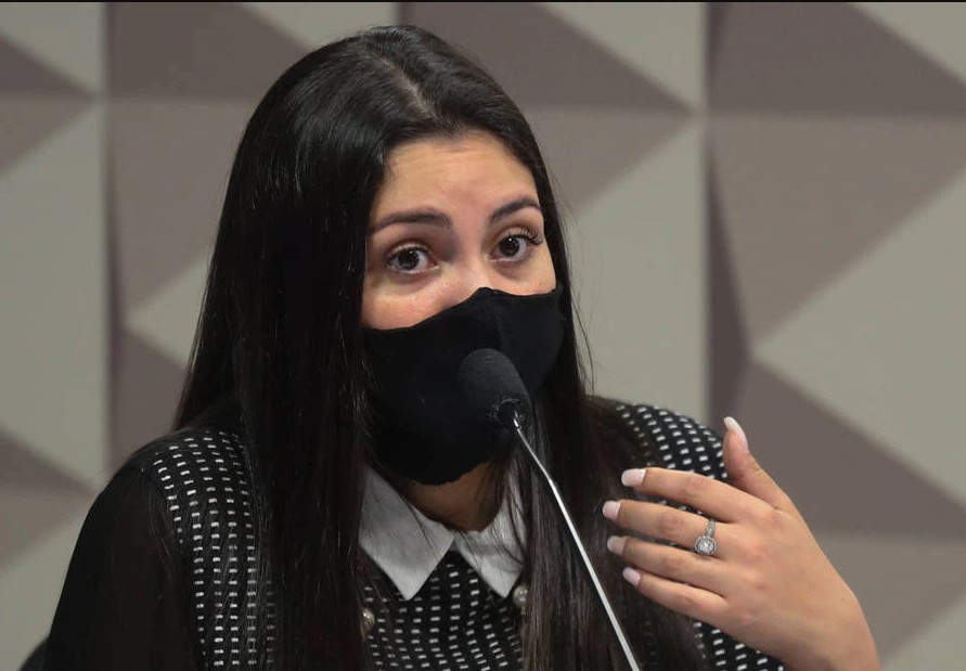 A advogada Bruna Morato durante depoimento à CPI da Covid