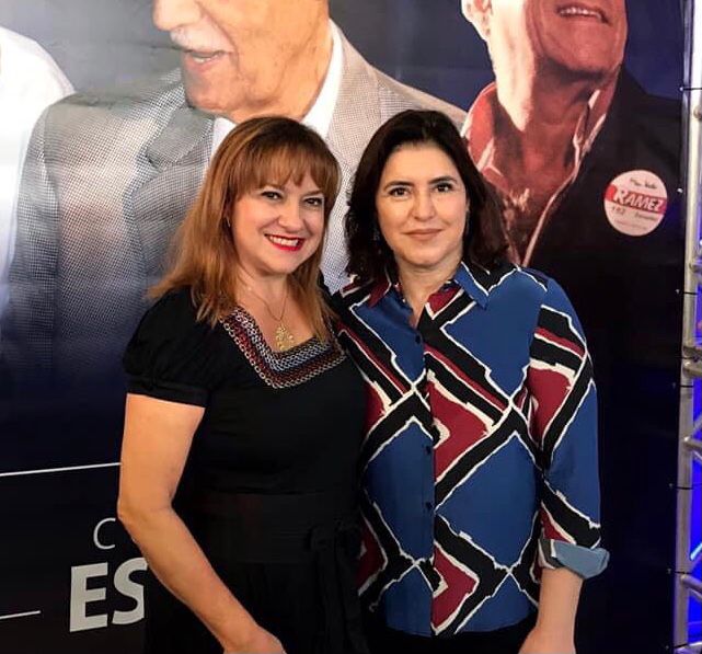 A presidente do MDB Mulher MS, Maria José Maldonado ao lado da senadora Simone Tebet