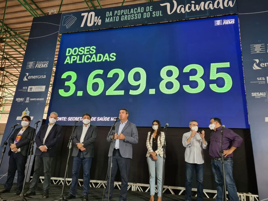 A defesa ocorreu durante o evento em comemoração à marca de pessoas acima de 18 anos com ciclo vacinal completo, no Centro de Convenções e Exposições Albano Franco