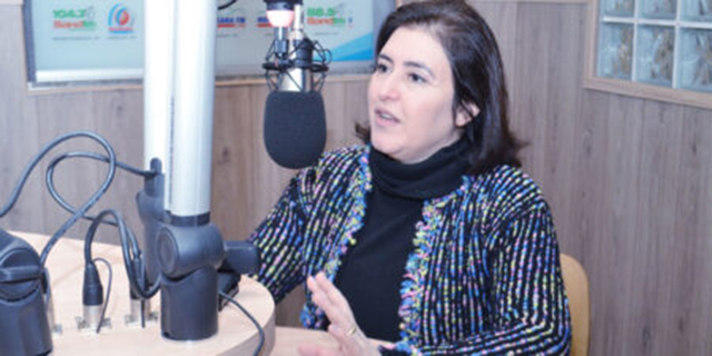 A senadora Simone Tebet em entrevista ao Giro Estadual de Notícias