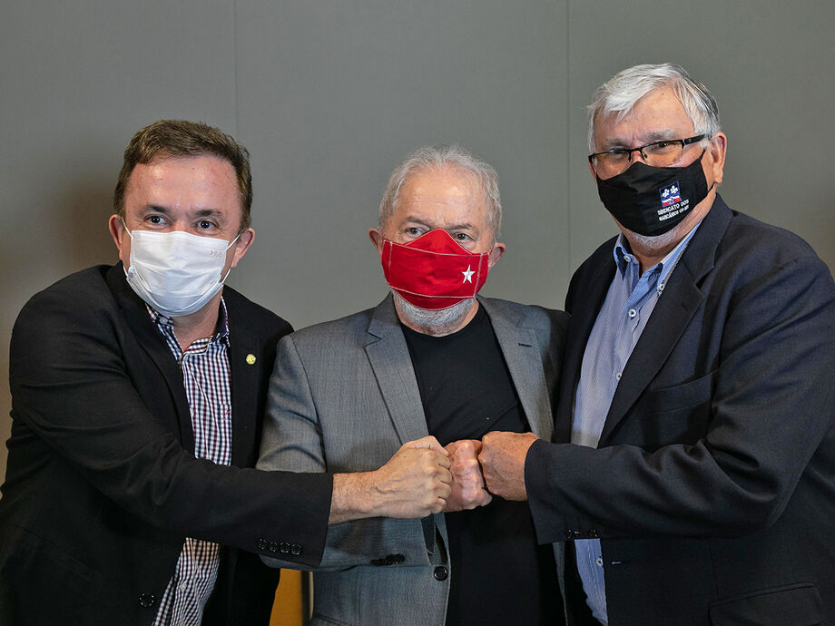 Vander Loubet, o ex-presidente Lula e o ex-governador Zeca do PT