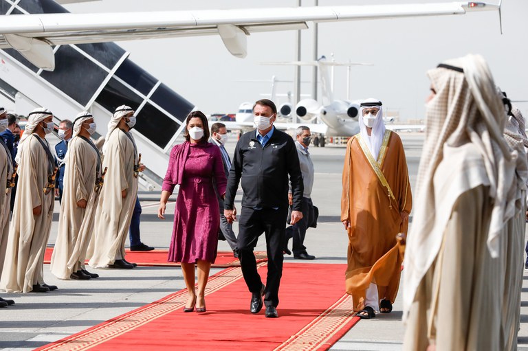 Chegada do Presidente Jair Bolsonaro a Dubai/Emirados Árabes Unidos.
