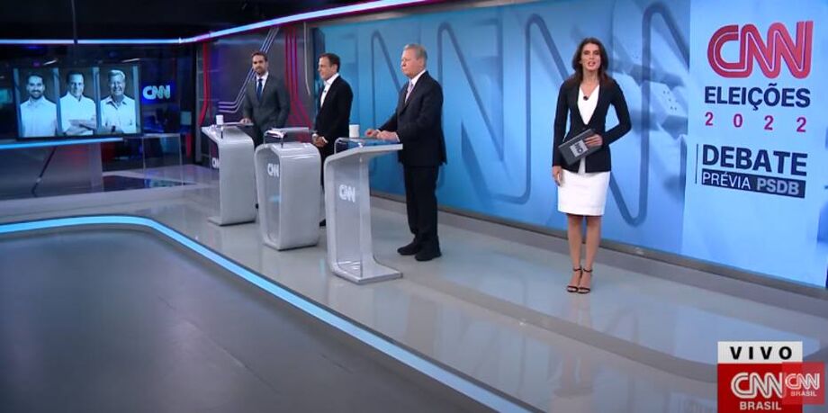 Eduardo Leite, João Doria e Arthur Virgílio, candidatos às eleições prévias do PSDB; partido é o único a realizar eleições internas para a escolha do nome que concorre ao Palácio do Planalto em 2022