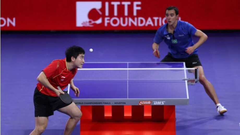 Hugo Calderano chegou abrir 3 a 0, mas levou a virada e foi eliminado do Mundial de Tênis de Mesa