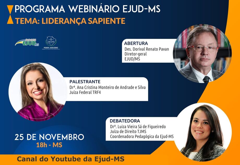 Programa Webinário Ejud-MS: Liderança Sapiente