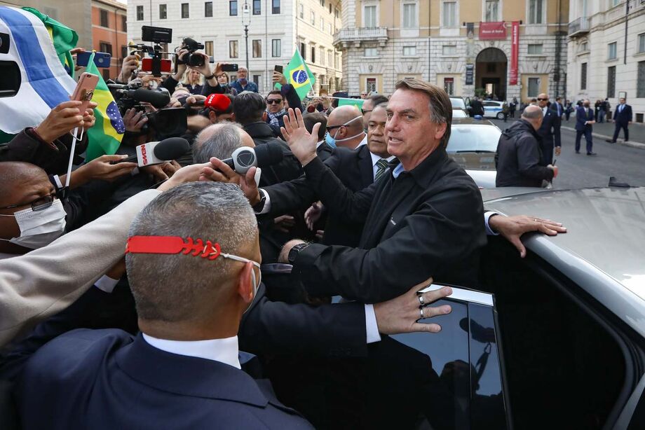 O presidente Jair Bolsonaro na Itália