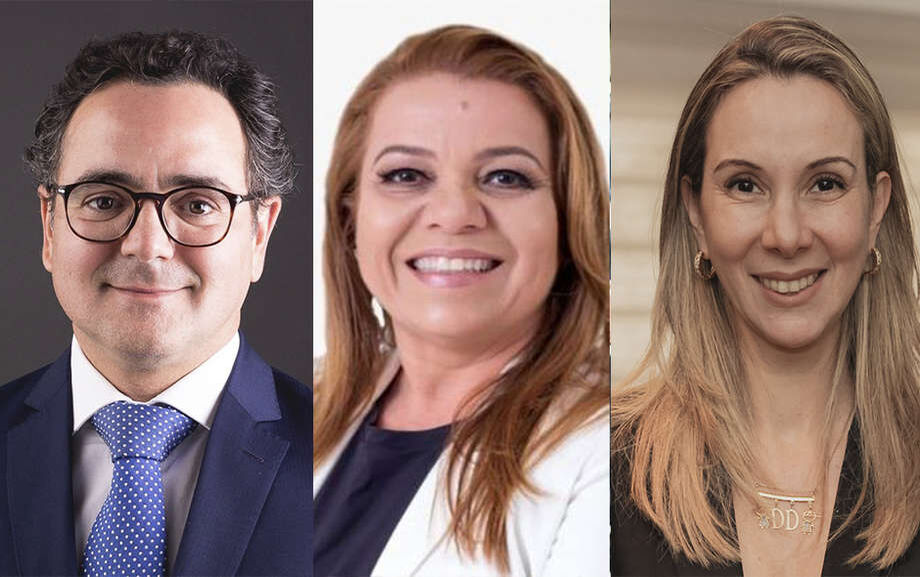 Os candidatos a presidência da OAB/MS (por ordem alfabética): Bito Pereira, Giselle Marques e Rachel Magrini