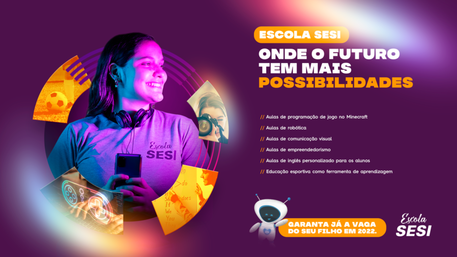 Escola SESI prepara alunos para o futuro conectando conhecimento e tecnologia.