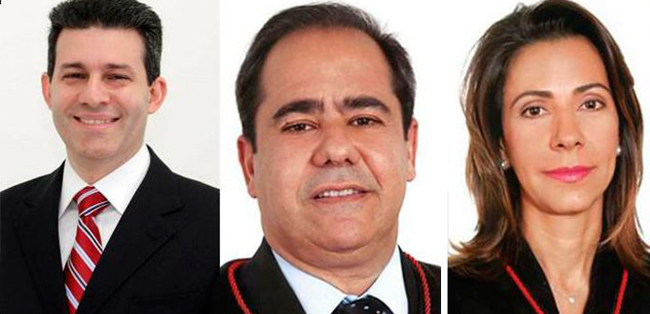 Na sequência por ordem alfabética: Alexandre Lima Raslan, Antônio Siufi Neto e Esther Sousa de Oliveira