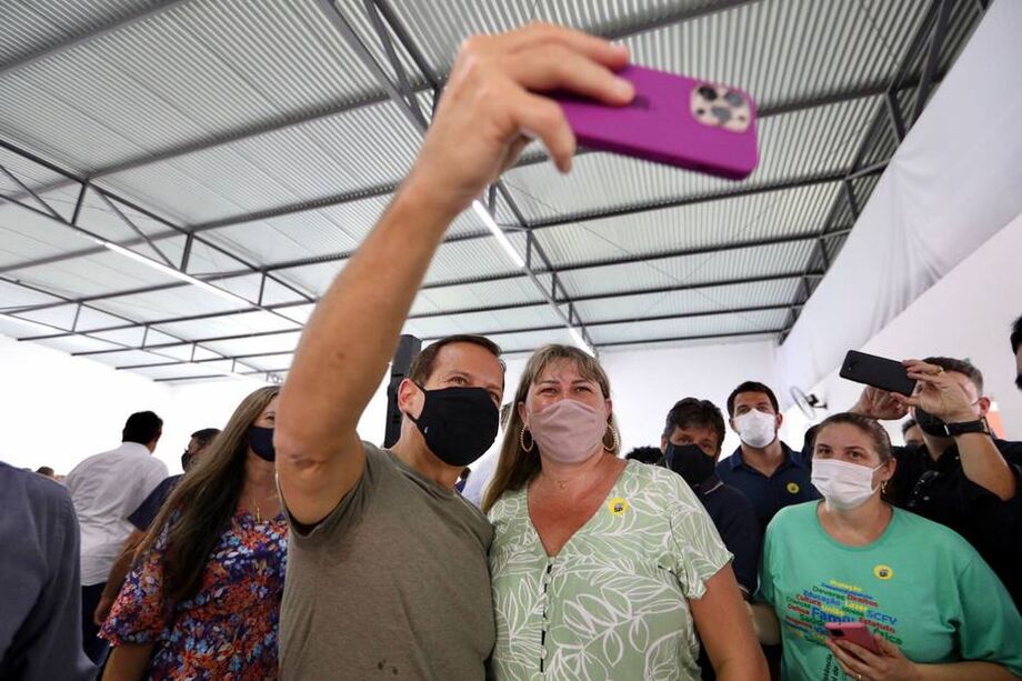 João Doria na cidade de Macaubal (SP), onde entregou centro para idosos.