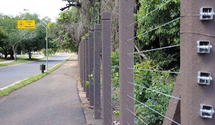 Obras de cercamento da mata do Parque dos Poderes
