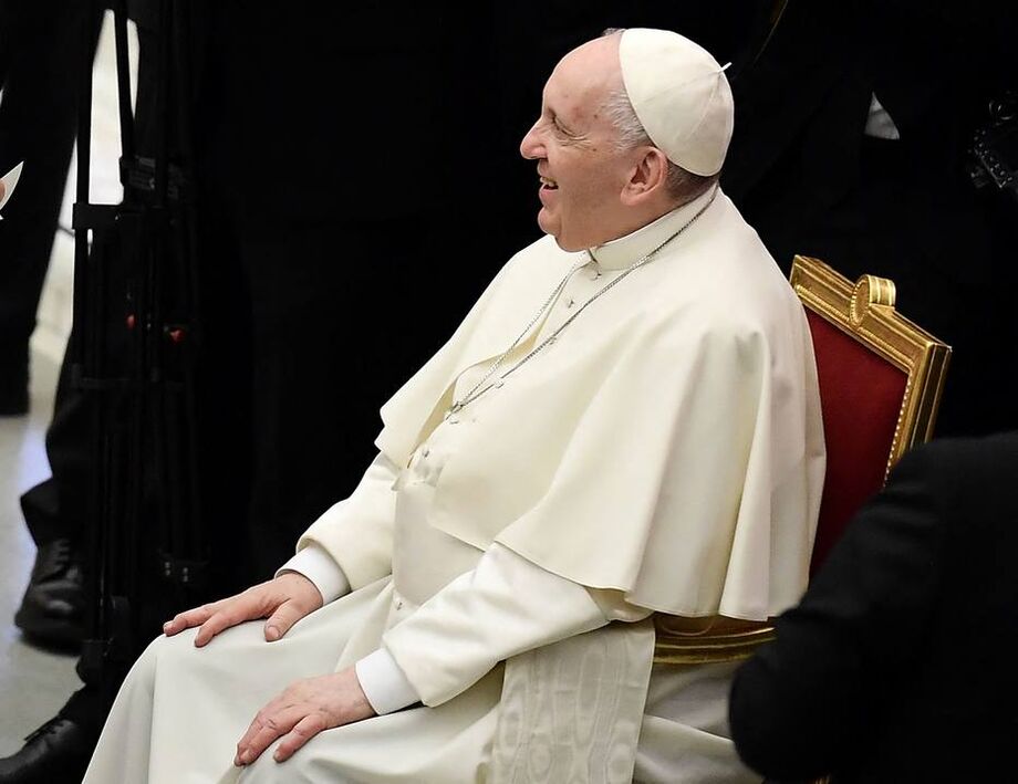 Papa Francisco durante audiência semanal no Vaticano