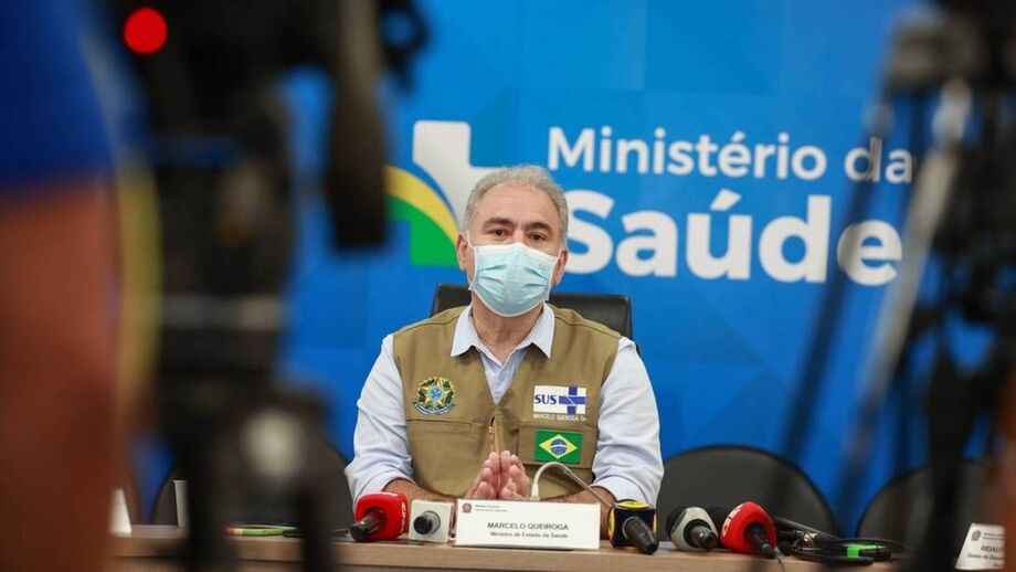 O ministro da Saúde, Marcelo Queiroga, durante evento