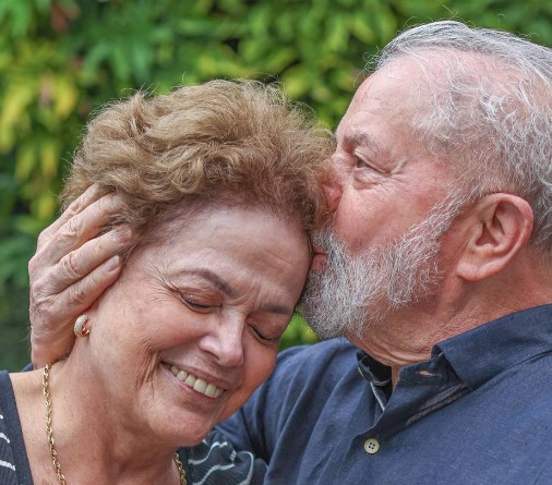 Os ex-presidentes Lula e Dilma Rousseff; foi o primeiro encontro dos petistas em 2022