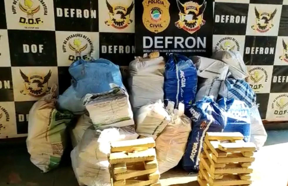 Ao todo foram apreendidos 450 kg de maconha