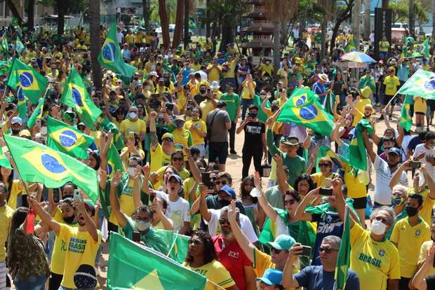 Manifestação pró-Bolsonaro em Campo Grande